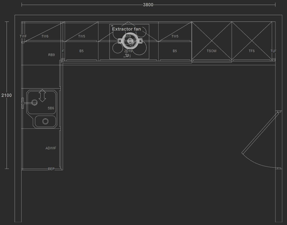 13k Kitchen Plan